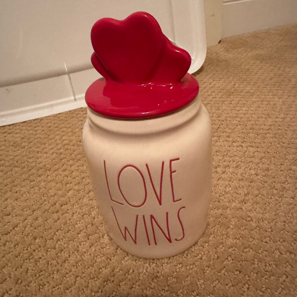 Rae Dunn love wins canister